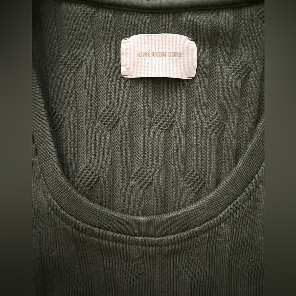 Aime Leon Dore Pointelle Tank Top- Kombu Greeen - NEW WITH TAGS - Picture 3 of 4